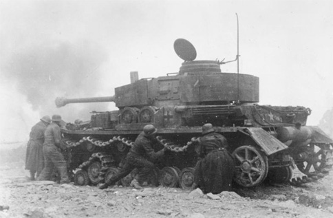 Ремонт немецкого танка близ Монте-Кассино