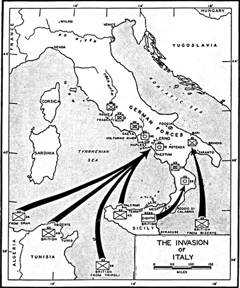 Высадка союзников в материковой Италии
