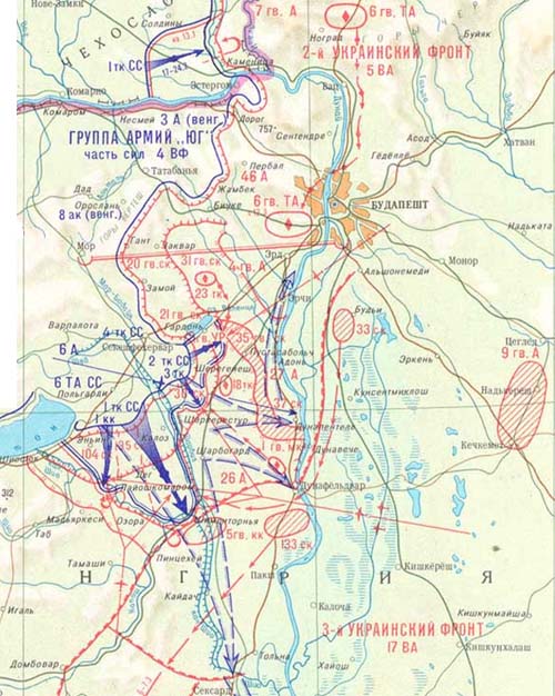 Карта Балатонской операции 1945